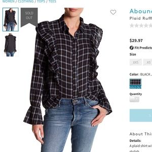 FREE WITH PURCHASE Abound Plaid Ruffle shirt Sz L